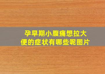 孕早期小腹痛想拉大便的症状有哪些呢图片