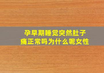 孕早期睡觉突然肚子痛正常吗为什么呢女性