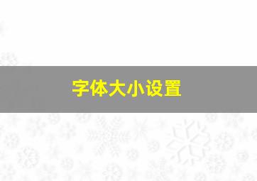 字体大小设置