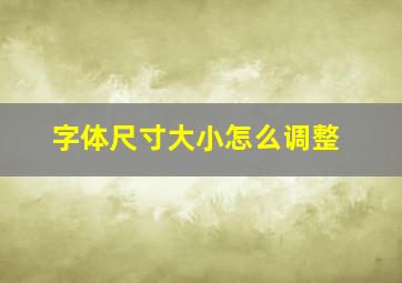 字体尺寸大小怎么调整