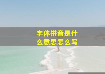 字体拼音是什么意思怎么写