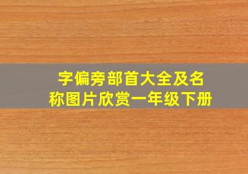 字偏旁部首大全及名称图片欣赏一年级下册