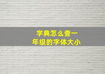 字典怎么查一年级的字体大小