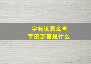 字典该怎么查字的部首是什么