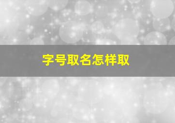 字号取名怎样取