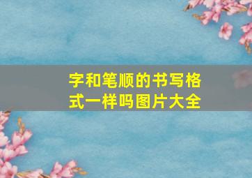 字和笔顺的书写格式一样吗图片大全