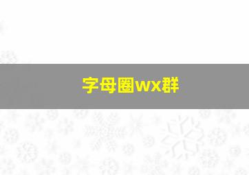 字母圈wx群