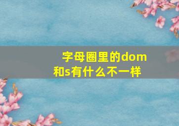 字母圈里的dom和s有什么不一样