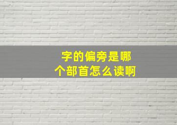 字的偏旁是哪个部首怎么读啊