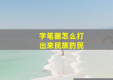 字笔画怎么打出来民族的民