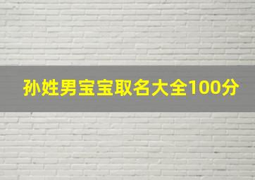 孙姓男宝宝取名大全100分