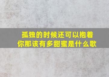 孤独的时候还可以抱着你那该有多甜蜜是什么歌