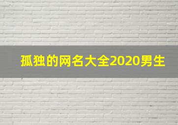 孤独的网名大全2020男生