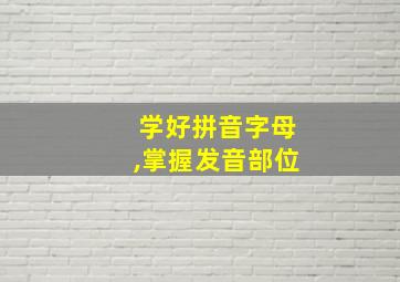 学好拼音字母,掌握发音部位