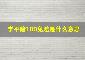 学平险100免赔是什么意思