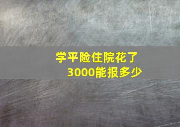 学平险住院花了3000能报多少