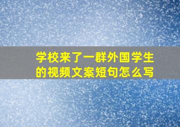 学校来了一群外国学生的视频文案短句怎么写