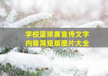 学校篮球赛宣传文字内容简短版图片大全