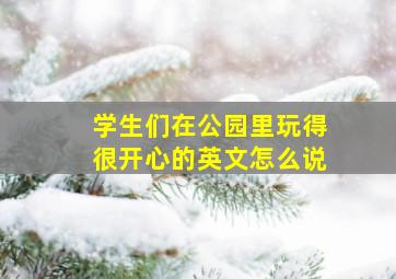 学生们在公园里玩得很开心的英文怎么说