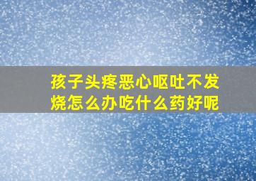 孩子头疼恶心呕吐不发烧怎么办吃什么药好呢