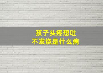 孩子头疼想吐不发烧是什么病