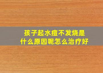 孩子起水痘不发烧是什么原因呢怎么治疗好