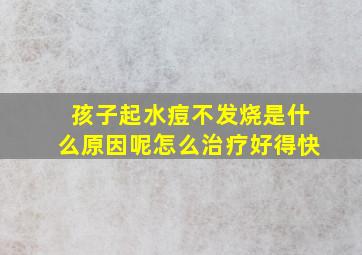 孩子起水痘不发烧是什么原因呢怎么治疗好得快