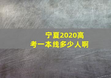 宁夏2020高考一本线多少人啊