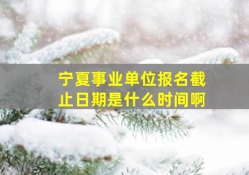 宁夏事业单位报名截止日期是什么时间啊