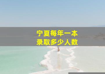 宁夏每年一本录取多少人数