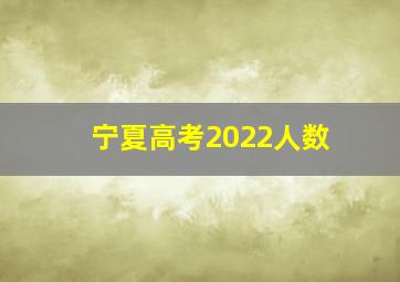 宁夏高考2022人数