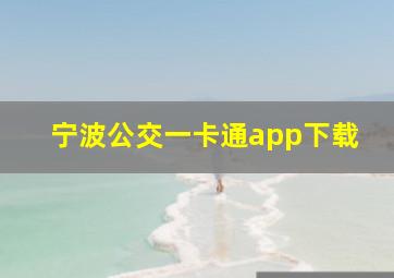 宁波公交一卡通app下载