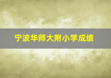 宁波华师大附小学成绩