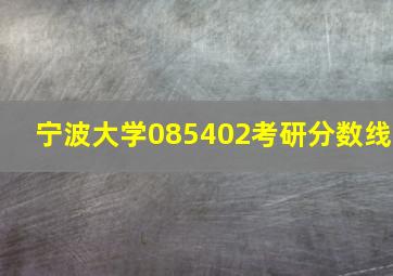 宁波大学085402考研分数线