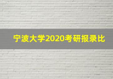 宁波大学2020考研报录比