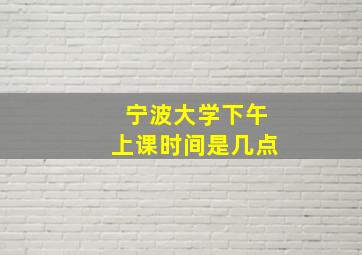 宁波大学下午上课时间是几点