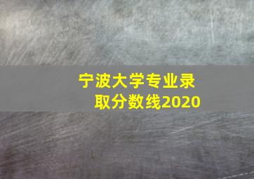 宁波大学专业录取分数线2020