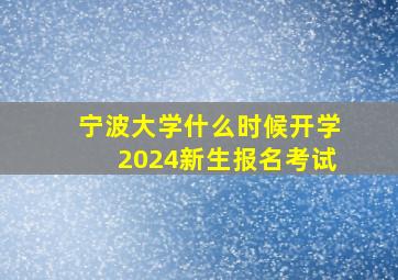 宁波大学什么时候开学2024新生报名考试