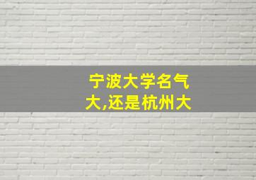 宁波大学名气大,还是杭州大