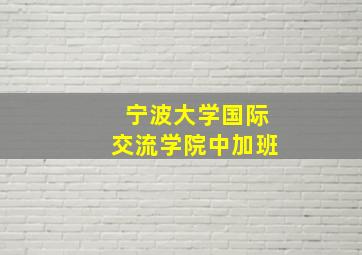 宁波大学国际交流学院中加班