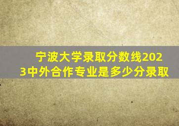 宁波大学录取分数线2023中外合作专业是多少分录取