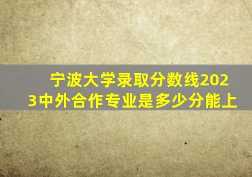 宁波大学录取分数线2023中外合作专业是多少分能上