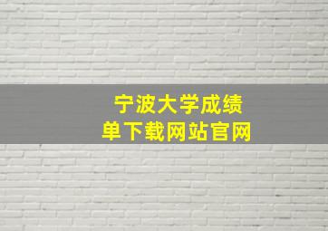 宁波大学成绩单下载网站官网