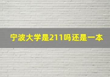 宁波大学是211吗还是一本