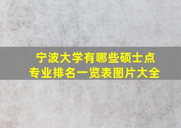 宁波大学有哪些硕士点专业排名一览表图片大全