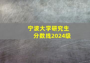 宁波大学研究生分数线2024级