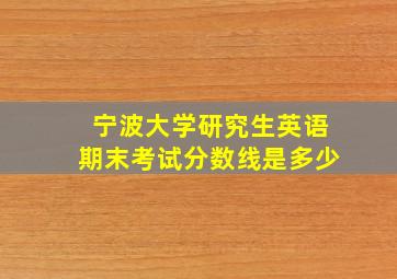 宁波大学研究生英语期末考试分数线是多少