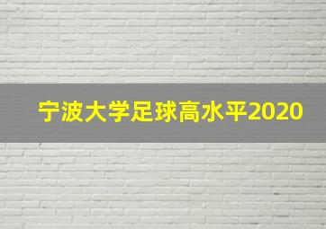 宁波大学足球高水平2020