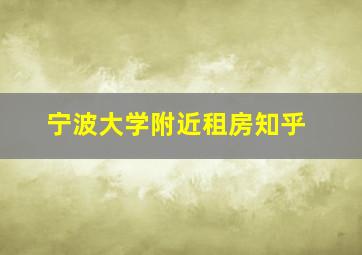 宁波大学附近租房知乎