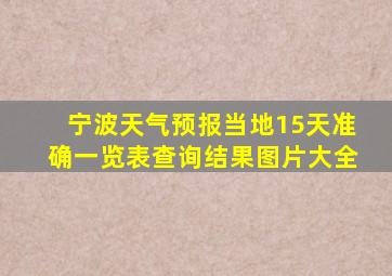 宁波天气预报当地15天准确一览表查询结果图片大全